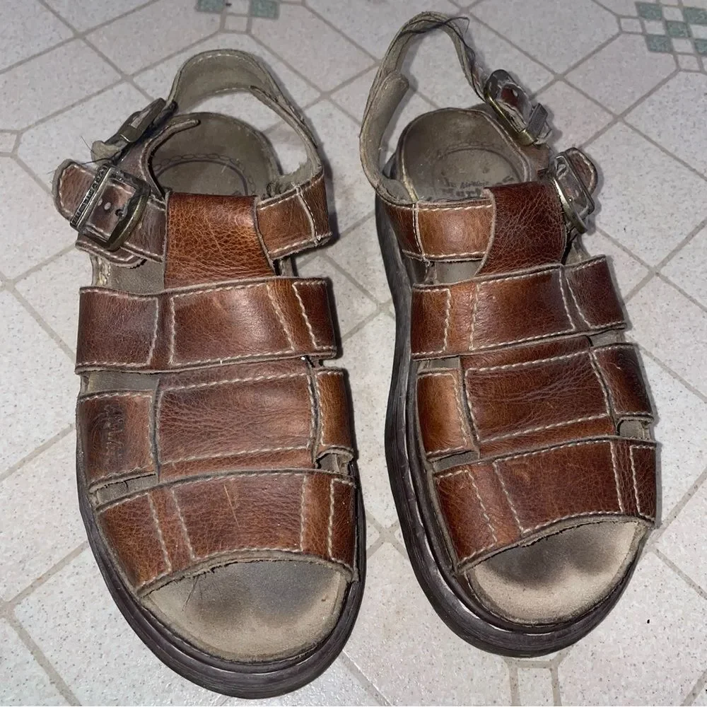 Dr. Martens 8577 Vintage England Fisherman Sandals Brown Leather Men US 9